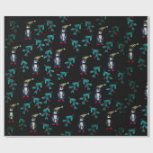 Christmas Penguin Waterverf Art Wrapping Paper Cadeaupapier (Vlak)