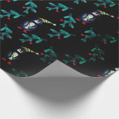 Christmas Penguin Waterverf Art Wrapping Paper Cadeaupapier (Hoek)