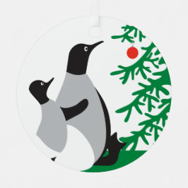 Christmas Penguins Custom Ornament
