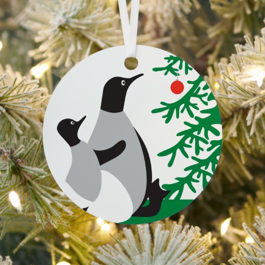 Christmas Penguins Custom Ornament (Insitu)