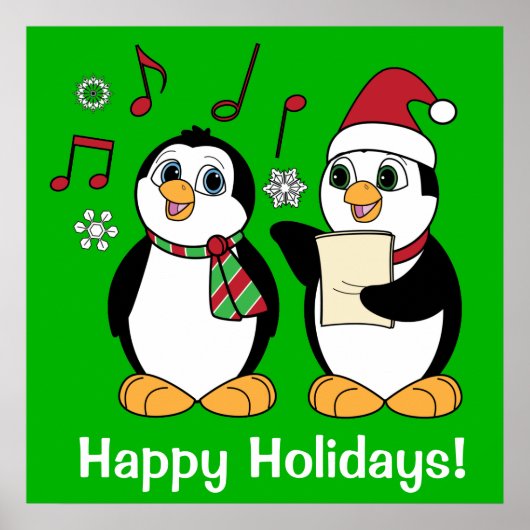 Christmas Penguins Singing Poster (Voorkant)