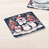 Christmas Penguin's van Rp Kartonnen Onderzetters (Gebogen)