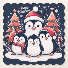 Christmas Penguin's van Rp Kartonnen Onderzetters