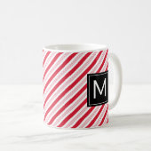 Christmas Peppermint Candy Cane Red Stripes Mok (Voorkant rechts)