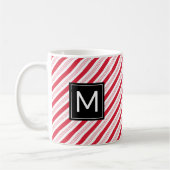 Christmas Peppermint Candy Cane Red Stripes Mok (Links)