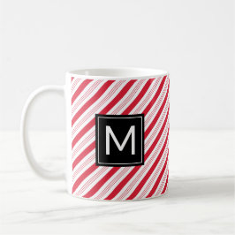 Christmas Peppermint Candy Cane Red Stripes Mok