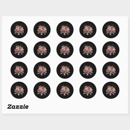 Christmas Peppermint Everything Coffee Chocolate M Ronde Sticker (Vel)