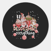Christmas Peppermint Everything Coffee Chocolate M Ronde Sticker (Voorkant)