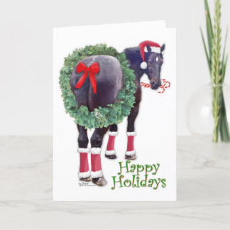 Christmas Percheron Draft Horse Feestdagen Kaart