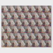 Christmas Persian Cat Tangled in Holiday Lights Cadeaupapier (Vlak)