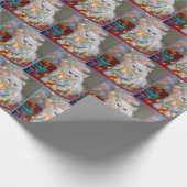 Christmas Persian Cat Tangled in Holiday Lights Cadeaupapier (Hoek)