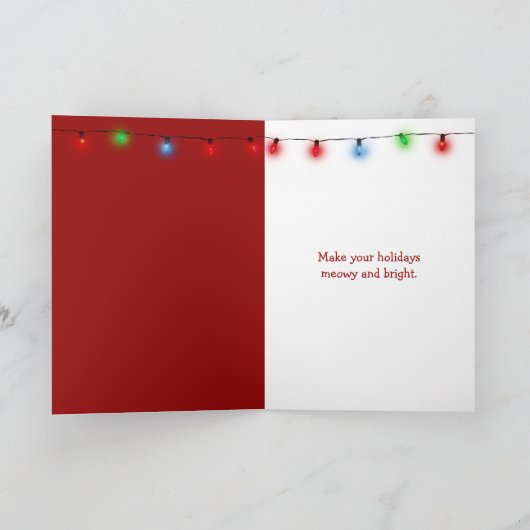 Christmas Persian Cat Tangled in Holiday Lights Kaart (Binnen)