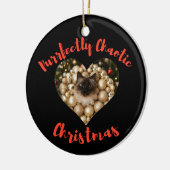 Christmas Personalized Cat Heart Photo Frame Keramisch Ornament (Links)