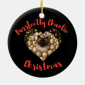 Christmas Personalized Cat Heart Photo Frame Keramisch Ornament (Achterkant)