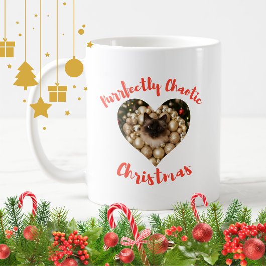 Christmas Personalized Cat Heart Photo Frame Koffiemok