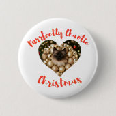 Christmas Personalized Cat Heart Photo Frame Ronde Button 5,7 Cm (Voorkant)