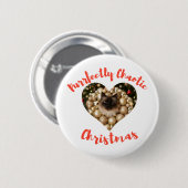 Christmas Personalized Cat Heart Photo Frame Ronde Button 5,7 Cm (Voorkant /achterkant)