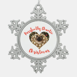Christmas Personalized Cat Heart Photo Frame Tin Sneeuwvlok Ornament