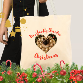 Christmas Personalized Cat Heart Photo Frame Tote Bag