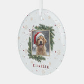 Christmas Pet Photo – Personalized Keepsake Glas Ornament (Voorkant links)