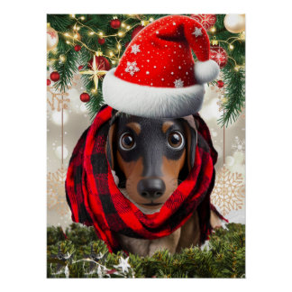 Christmas Pet Portrait from Photo Perfect Poster