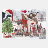 CHRISTMAS PETS Wrapping Paper Flat Sheet Set van 3 (Voorkant)