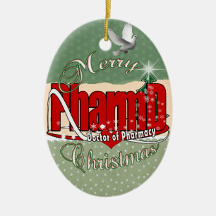 CHRISTMAS PharmD Doctor in de farmacie Keramisch Ornament