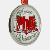CHRISTMAS PhDoctor van filosofy Metal Ornament (Rechts)