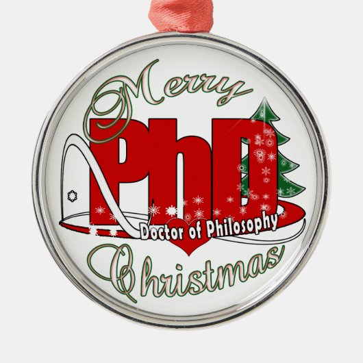CHRISTMAS PhDoctor van filosofy Metal Ornament (Voorkant)