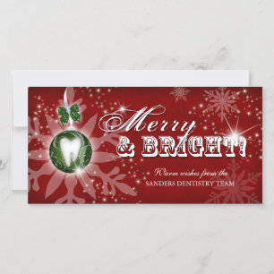 Christmas Photo Card Dental Molar Red Green Feestdagenkaart