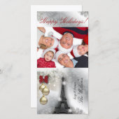 Christmas Photo Card Eiffel Tower Paris Feestdagenkaart (Voorkant / Achterkant)