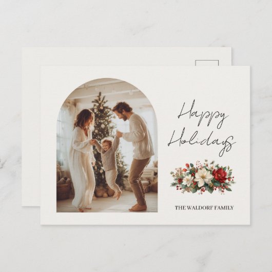 Christmas Photo Family | Custom Holiday Postcard Briefkaart (Voorkant / Achterkant)