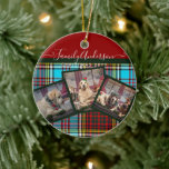 CHRISTMAS PHOTO GIFT - Anderson Tartan Collage Keramisch Ornament<br><div class="desc">Voeg 3 foto's en je eigen tekst toe om deze moderne trendy foto-collage kerstmis of vakantie cadeau te personaliseren. Ze maken mooie keepsakes. Foto's van familie, huisdieren (hond, kat, paard, hamster, guineapig, slang, konijn, enz.) toevoegen. feestdagen, vrienden, hobbies, selfies, instagram zoals gewenst om een unieke en gedenkwaardige fotocollage te creëer...</div>
