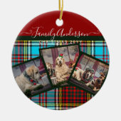 CHRISTMAS PHOTO GIFT - Anderson Tartan Collage Keramisch Ornament (Voorkant)