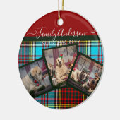 CHRISTMAS PHOTO GIFT - Anderson Tartan Collage Keramisch Ornament (Links)