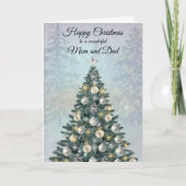 Christmas Photo Greeting Card for Mom and Dad Kaart (Voorkant)