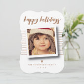 Christmas Photo Happy Holidays Script Template Feestdagenkaart (Staand voorkant)