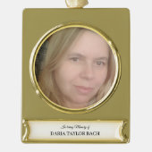 Christmas Photo In loving Memory Banner Ornament Verguld Banner Ornament (Voorkant)