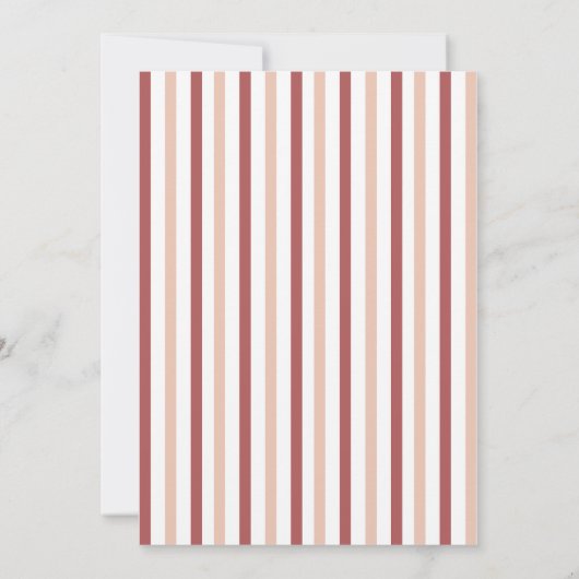 Christmas Photo Invitation • Red Striped Holiday Kaart (Achterkant)