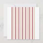 Christmas Photo Invitation • Red Striped Holiday Save The Date (Achterkant)