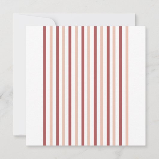 Christmas Photo Invitation • Red Striped Holiday Save The Date (Achterkant)