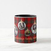 Christmas PHOTO Mug, Tartan Baubles Kids Pets Mug Mok (Midden)