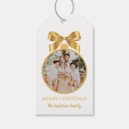 Christmas Photo Ornament Gold Cadeaulabel
