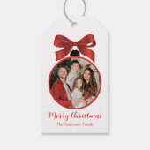 Christmas Photo Ornament Red Cadeaulabel (Voorkant)