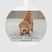 Christmas Photo Pet Ornament - ondeugend definiëre (achterkant)