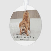 Christmas Photo Pet Ornament - ondeugend definiëre (voorkant)