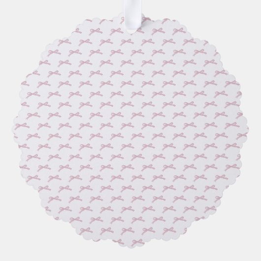 Christmas Photo Pink Bow Coquette Garland Holiday  Ornament Kaart (Achterkant)