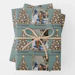 Christmas Photo Wrapping -Elegant Blue Inpakpapier Vel