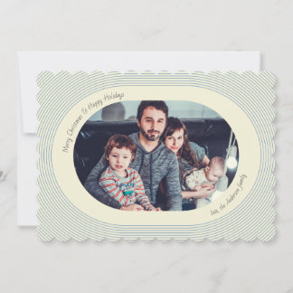 Christmas Photocard Playful Design Oval Photo Feestdagenkaart