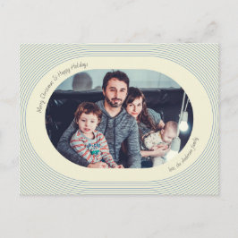 Christmas Photocard Playful Design Oval Photo Feestdagenkaart